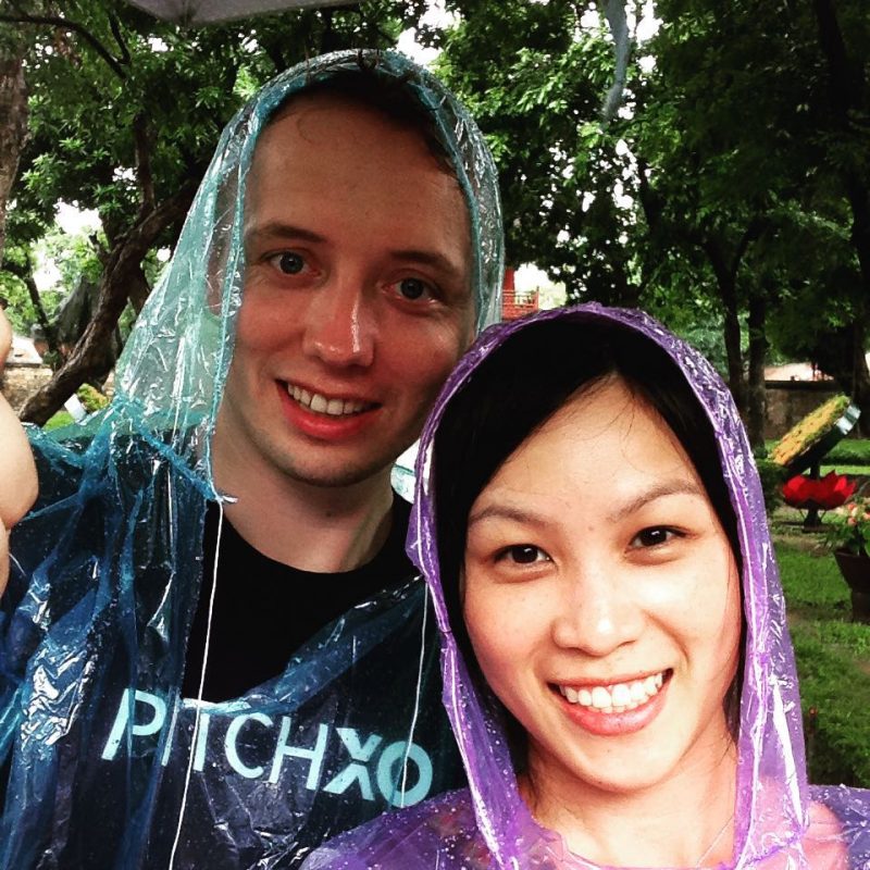 Enjoying Hanoi with @armyxxl #serebiioutfitoftheday P.S. Don't let the rain stop your happy & fun times!