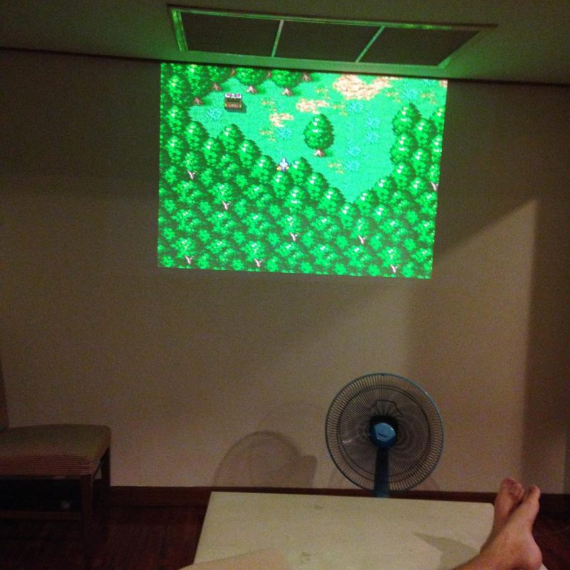 @armyxxl is having fun playing his game on a projector. I'm still waiting for my turn! #worksmartplayhard  #happythursday
