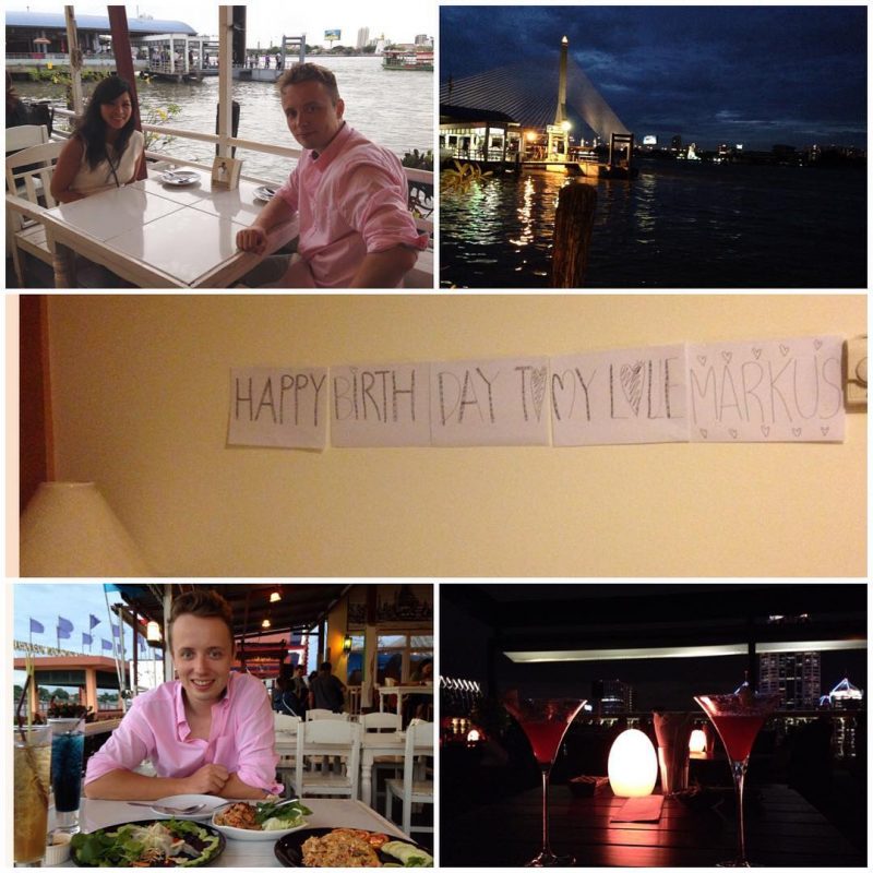 Happy birthday to my love, Markus! We had birthday dinner by the river and had some drinks at a rooftop lounge and restaurant.  Last night I made a surprise birthday sign in our bedroom. Hehehe it's not perfect but fun!