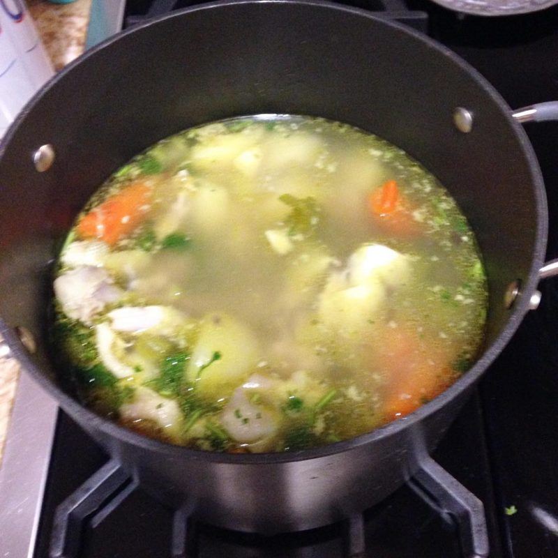 I made Polish chicken soup.