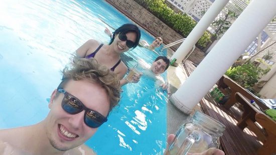 Having the pool party with the gang! Happy Songkran!