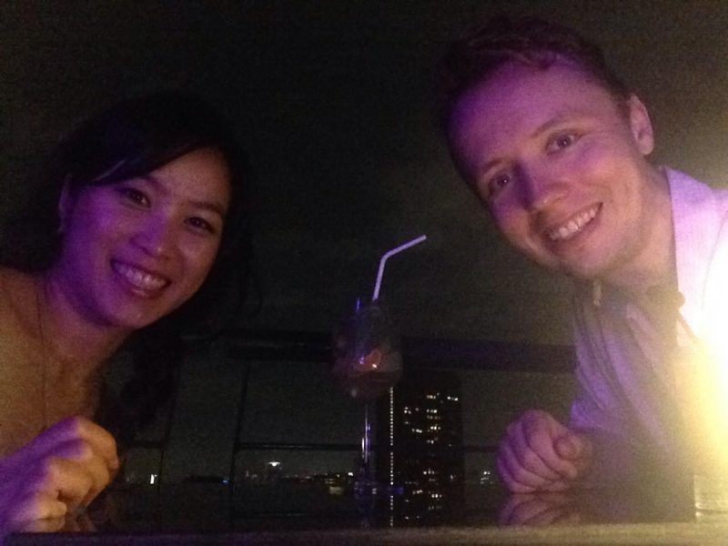 Date night at Zoom rooftop bar 💜💜💜 sorry baby I got sleepy at midnight immediately hahaha