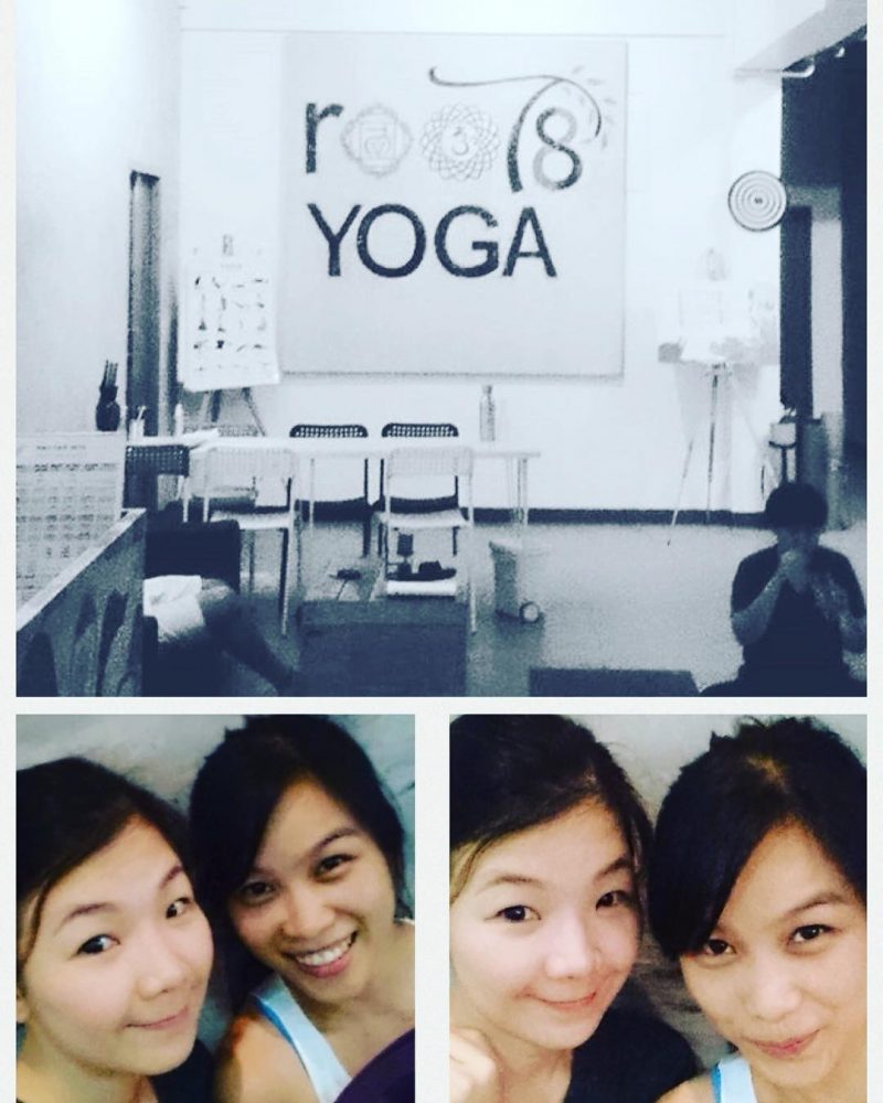 Yoga time with my lovely friend and yoga buddy @iamnatchamas I was holding back my laughter when I saw your face. Lol it was really fun. Let's do yoga together again soon.