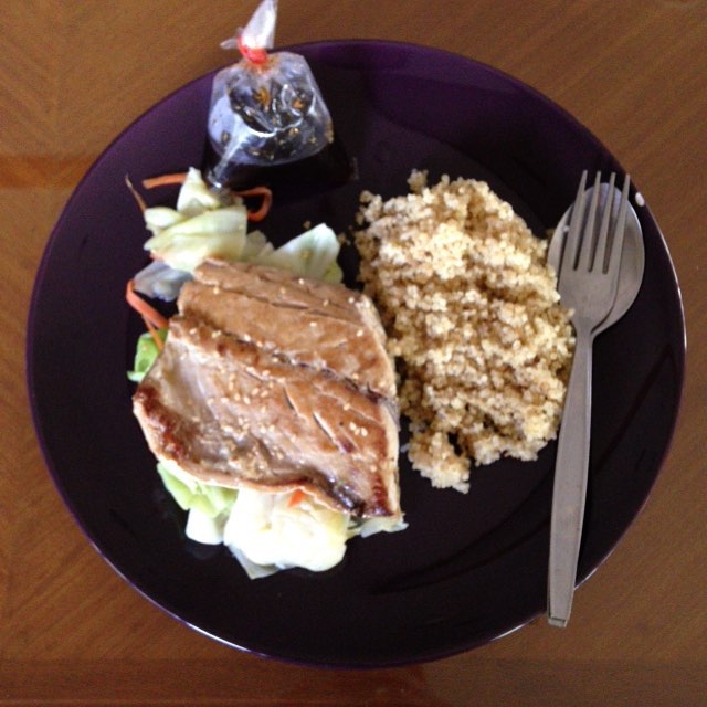 Grilled pan fish & quinoa. I bought the fish and made quinoa.