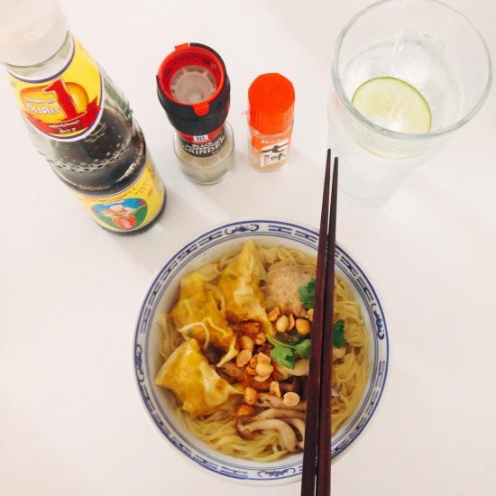 Homemade Chinese wonton noodles soup 🍜