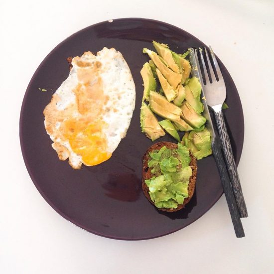 Good morning ☀️ 🌞 we made breakfast 🍳, avocado 🥑, dark 🍞