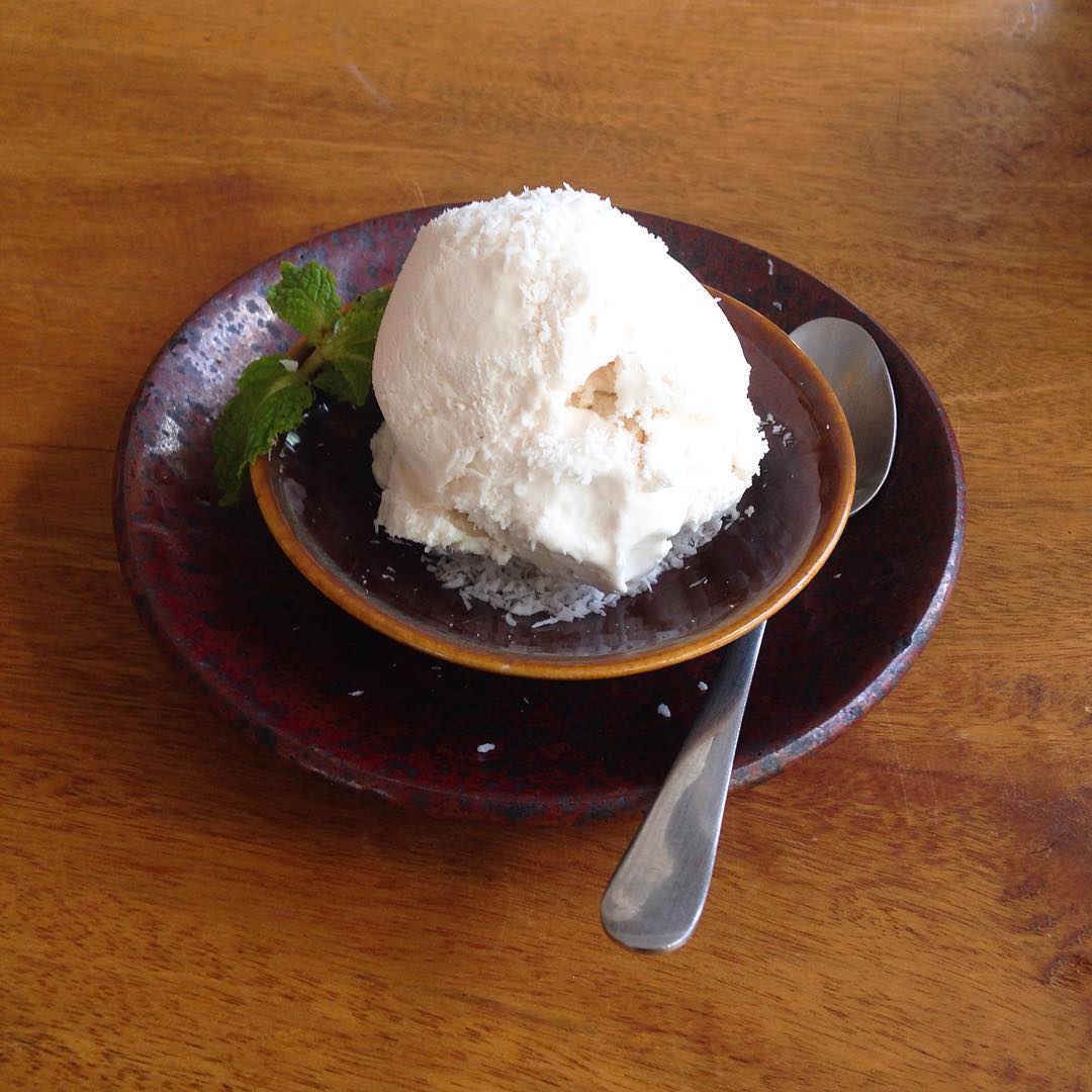 Yummy coconut ice cream 🍦 Girl on Samui