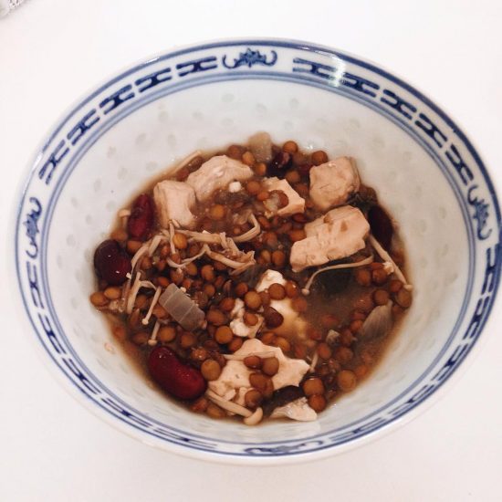 Miso soup: Lentils & beans & mushroom & tofu