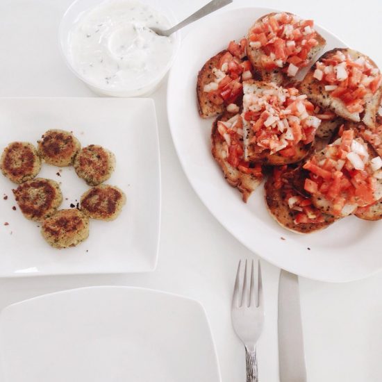 Falafel & homemade bruschetta