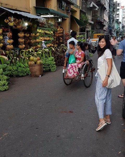 I made a design of these pants since October 2017. I got inspired by a combination of work and casual styles.  I first made a prototype in striped grey and white. I wore them  during my Bangkok and Myanmar travel trips and even on my interview for Taiwaree- Summer Lifestyle. @officialtaiwaree The pockets can fit my passport, plane ticket and a little small stuff that i could grab quickly during my travel trip. I love them. So I thought I will produce more. Soon they will be on my online store. PS they match a black bag (handmade by my designer friend @iamnatchamas )