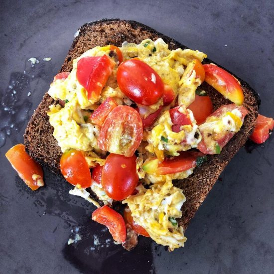 Sourdough with scrambled eggs