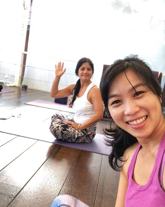 Ready for morning yoga 🧘‍♀️ thank you for joining yoga class together. @theycallme.nat 🧘‍♀️🧘‍♀️❤️😍 it’s motivating to wake up early in the morning and be productive.