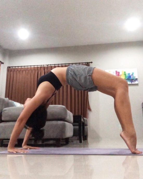 It will be my one-year-wheel pose anniversary next month. I remembered how I felt when I first lifted myself up all the way was at vikasa yoga class. I was like omg omg omg I did it. I smiled to myself. I wanted to say it out loud but I didn’t know anybody in class. Haha 😂 this year I can feel that my back is stronger and my shoulders are more opened. My whole body is stronger too. I can hold it longer. I wasn’t this flexible when I started doing yoga 2 years ago. Yoga taught me many things in life. To me, yoga is not just exercise but also meditation and training myself to become more opened, more calm, less expected and of course happier. Thank you to my hubby for supporting me. @armyxxl. Thank you to my parents for giving me this body @taypee_yo. Thank you to mamùs for this beautiful purple mat @cibisstefanko! Namaste 🙏🏻 🧘‍♀️😍 .
.
.
.
.
#yogajourney