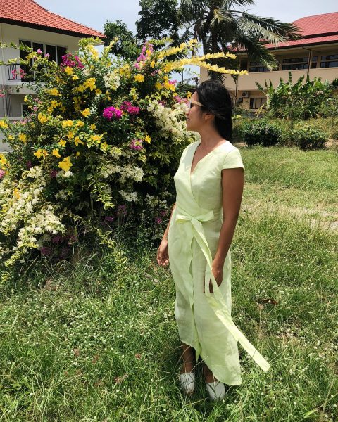 New arrival Isabella linen dress in lemon lime color is available at my shop @officialtaiwaree 🍋
