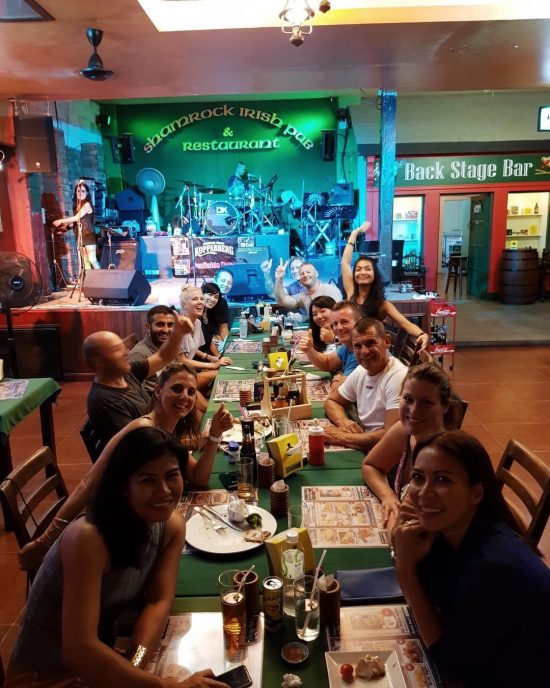 #throwback  the picture when we had dinner with crossfit friends last Wednesday. Can you find where we sat? Lol  tiny dots 😜😆