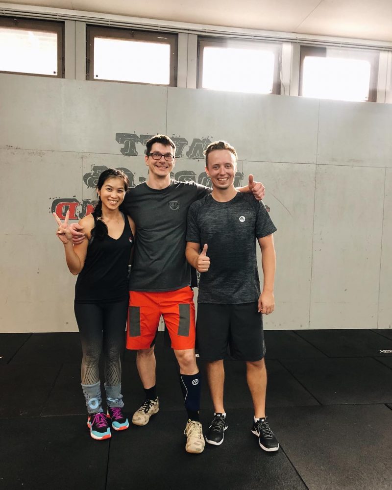We had a good time training at Rodgau CrossFit yesterday. Everybody was friendly. The coach’s name was also Mike like our coach at LBCF but the German spelling was Maik. When we arrived there, all members came to say hi to us. After finishing training, we all did 👋 high 5.

I like CrossFit culture in general. Markus had to translate everything into English for me in class except WOD on the board which were CrossFit vocabularies, something I’m familiar with. Next time I will speak German. Lol

Definitely coming back to train there when we are in Germany next time. Thank you to Mamuś for driving us there. Thank you for the class! 
WOD April 24, 2019

Warm-up x 3 rounds
200 m run
20 single/double under 
30s bar hang

Shoulder partner warmup (feel liking doing a Thai massage.) EMOM 20 mins 
Snatch ( 3 heights )

Cindy
AMRAP 20 mins
5 pull-up 
10 push-up 
15 air squats

Shoulder stretch  #fitness #crossfit  #getfitwithme #funworkout #stronggroup #workoutmotivation #workoutinspiration #goodvibes #crossfitgermany